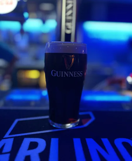 A stout on the Lane 13 bar counter